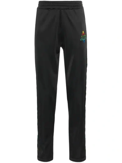 Marcelo Burlon County Of Milan Multicolor Kappa Straight-leg Jersey Sweatpants In Black