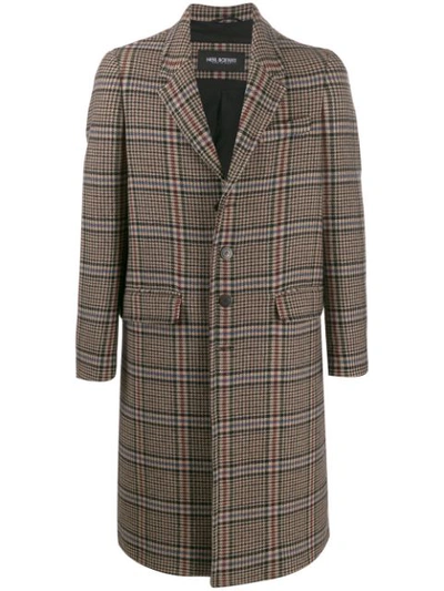 Neil Barrett Single-breasted Checked Wool-blend Overcoat In Red
