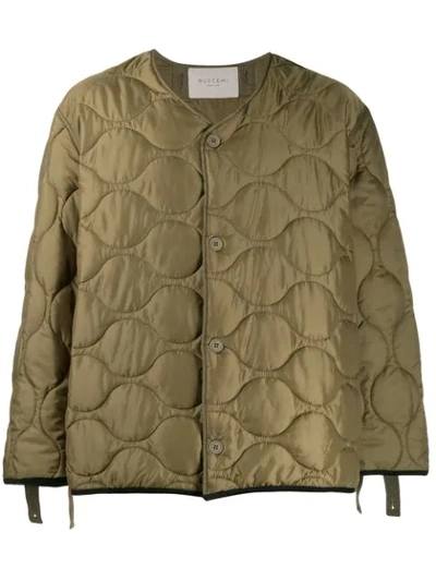 Buscemi Quilted Graphic Print Jacket In Green