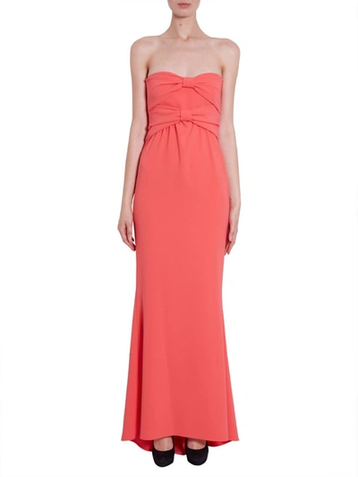 Boutique Moschino Strapless Bow Detail Maxi Dress In Red