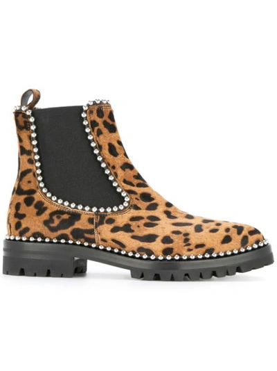 Alexander Wang Spencer Studded Leopard-print Calf Hair Chelsea Boots In Multi