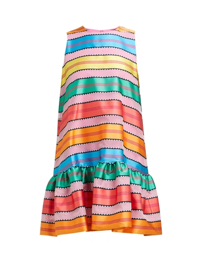 Mary Katrantzou Ellis Jacquard-striped Organza Mini Dress In Multicolor