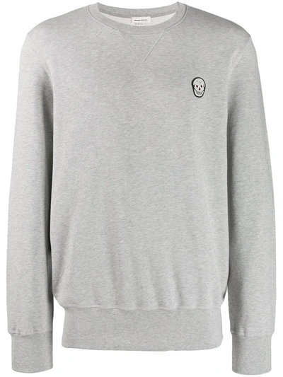 Alexander Mcqueen Skull Patch Sweatshirt In Grey