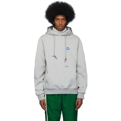 Ader Error Embroidered Logo Hoodie In Gray