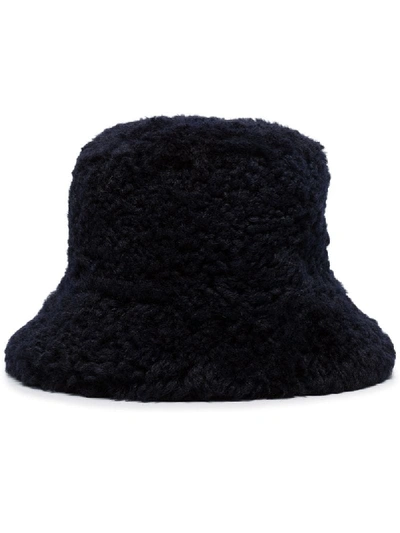 Sunnei Shearling Bucket Hat In Blue