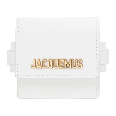 Jacquemus Le Sac Mini Textured-leather Bracelet Bag In White