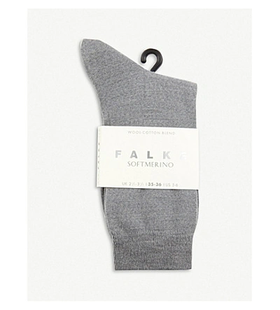 Falke High-rise Wool Socks In 3830 Light Grey Mel.