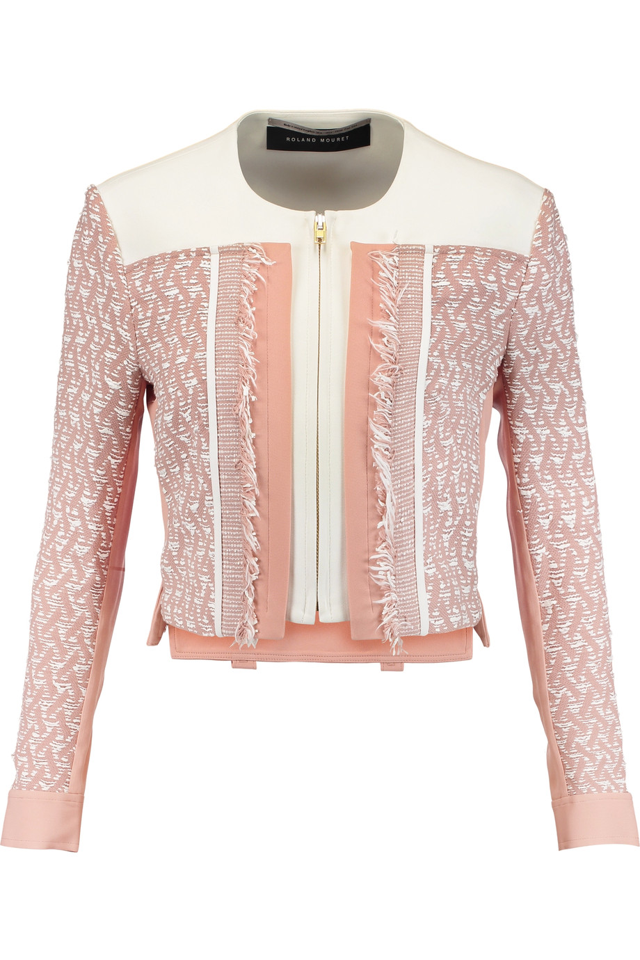 Roland Mouret Letton Cropped Crepe And Tweed Jacket | ModeSens