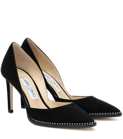 Jimmy Choo Babette Crystal Embellished Pointed Toe Pump In Black