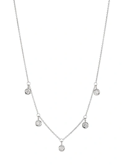 Roberto Coin Women's Diamond By The Inch 18k White Gold & Diamond Dangle Necklace