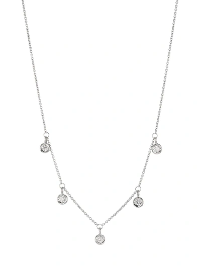 Roberto Coin Women's Diamond By The Inch 18k White Gold & Diamond Dangle Necklace In White Gold