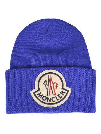 Moncler Logo Patched Beanie In 736