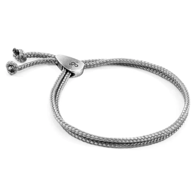 Anchor & Crew Classic Grey Pembroke Silver & Rope Bracelet