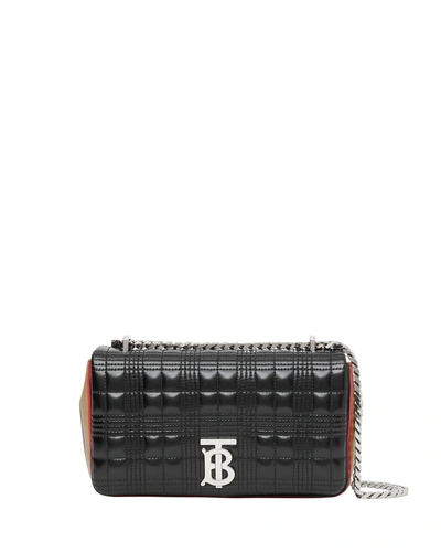 Burberry Lola Tb Soft Quilted Crossbody Bag In Black/white