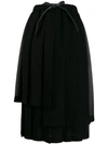 Loewe Pleated Mid-length Skirt In Black