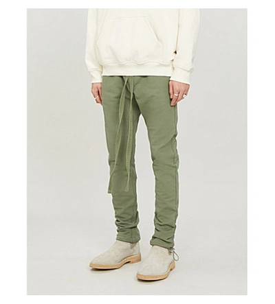 Fear Of God Skinny Cotton-jersey Jogging Bottoms In Army Green
