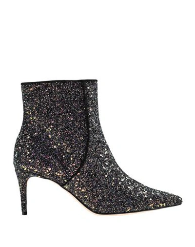 Schutz Women's Ravel Glitter Point-toe Ankle Boots In Black