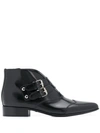 Givenchy Serie Buckle Ankle Boots In Black