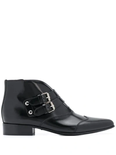 Givenchy Serie Buckle Ankle Boots In Black
