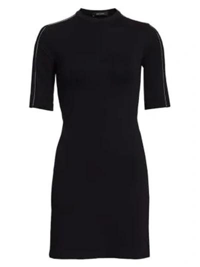 Artica Arbox Zip-front Piping Dress In Black