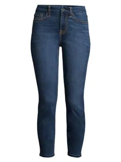 Jen7 By 7 For All Mankind Mid-rise Stretch Ankle Skinny Jeans In Night Time Hudson