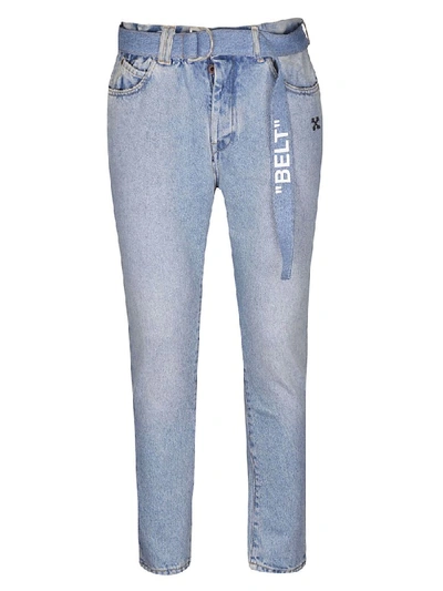 Off-white Belted Jeans In Denim