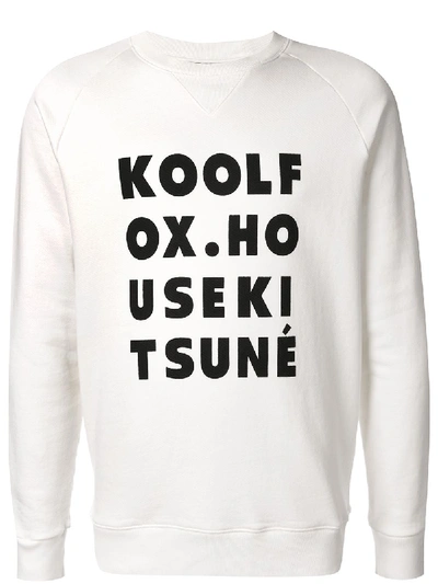 Maison Kitsuné Sweatshirt Crew Neck Kool Fox In White