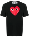 Comme Des Garçons Comme Des Garcons Mens Black Play Printed Heart T-shirt