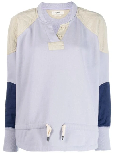 Isabel Marant Étoile Nifen Panelled Cotton-jersey Sweatshirt In Baby Blue