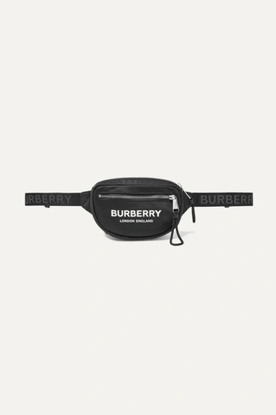 Burberry Cannon Logo Print Techno Belt Bag In Black