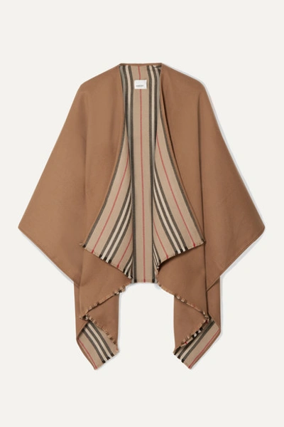 Burberry Heritage Reversible Wool Scarf In Camel