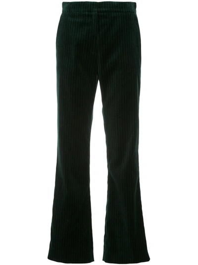 Alexa Chung Green Tailored Velvet Pants