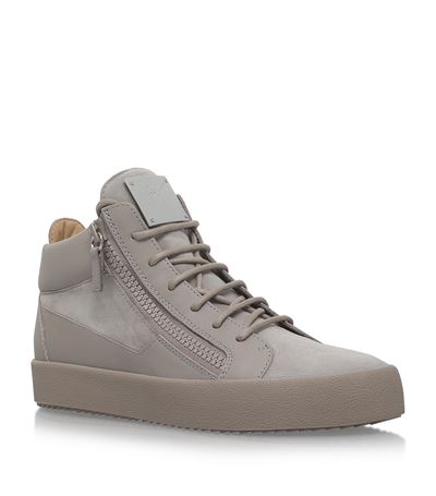 Giuseppe Zanotti Suede Mix Mid-top Sneakers In Grey | ModeSens