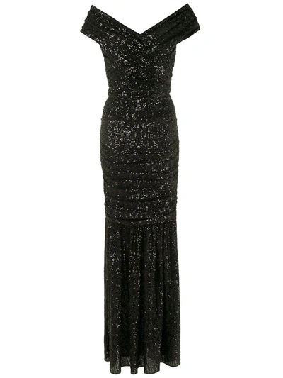 Dolce & Gabbana Long Sequined Dress In Black