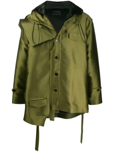 Botter Cut-out Detail Parka Jacket In Green