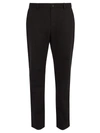 Gucci Embroidered Cotton Chino Trousers In Black