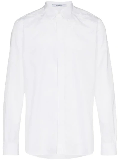 Givenchy Stars Around The Neck Embroidered Shirt In White