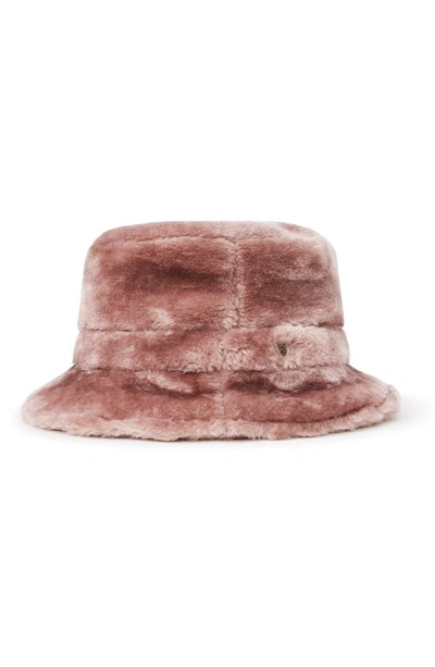Brixton Hardy Faux Fur Bucket Hat In Violet