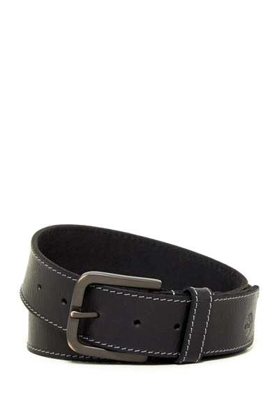 Timberland 40mm Oily Milled Leather Belt In Black