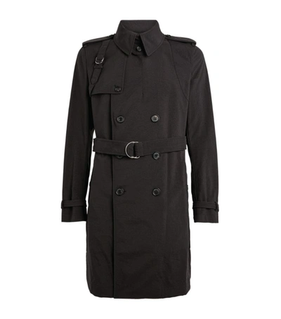 Alexander Mcqueen Cotton Trench Coat In Black