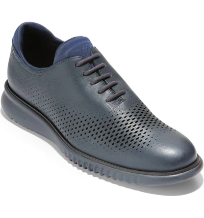 Cole Haan 2.zerogrand Wingtip In Ombre Blue Leather/ Ombre Blue