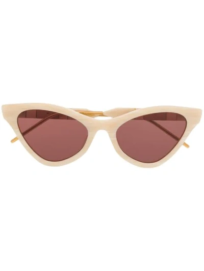 Gucci Cat-eye Marbled-acetate Sunglasses In Neutrals