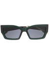 Dior Catstyle2 Rectangular Acetate Sunglasses In Green