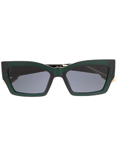 Dior Catstyle2 Rectangular Acetate Sunglasses In Green