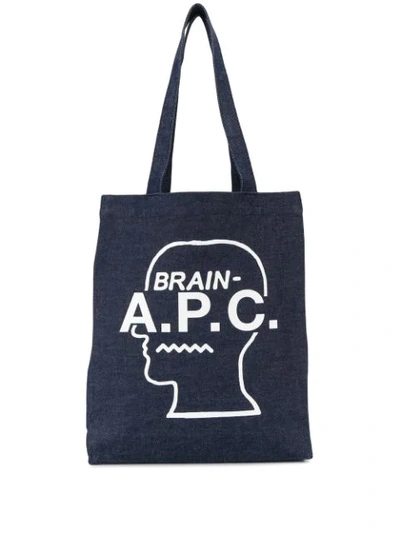 Apc P.c.a.c. X Brain Dead Denim Tote In Blue