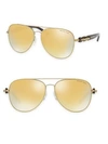 Michael Kors Pandora 58mm Mirrored Aviator Sunglasses In Gold