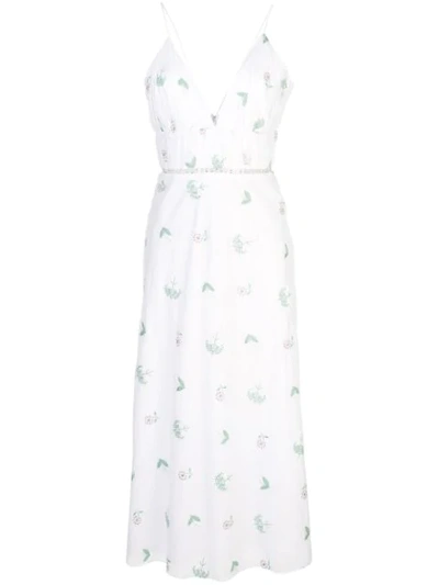 Markarian Waist Cut-out Floral Dress In White