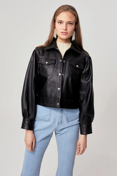 C/meo Collective Essentials Leather Jacket In Black