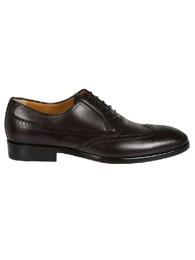 A.testoni Braided Oxford Shoes In Dark Brown