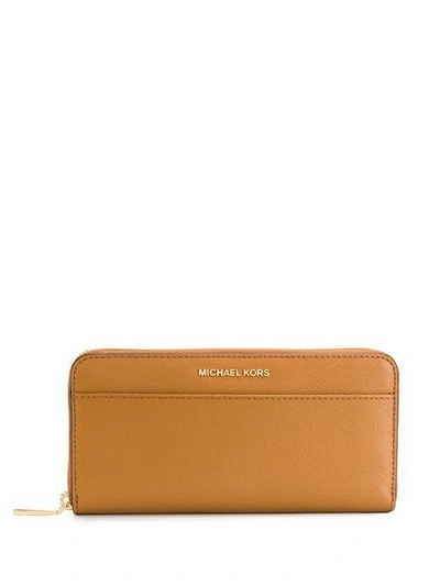 Michael Michael Kors Zip Around Wallet In Brown